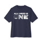 ALL_I_NEED_IS Unisex Oversized Boxy Tee - Navy, 2XL image