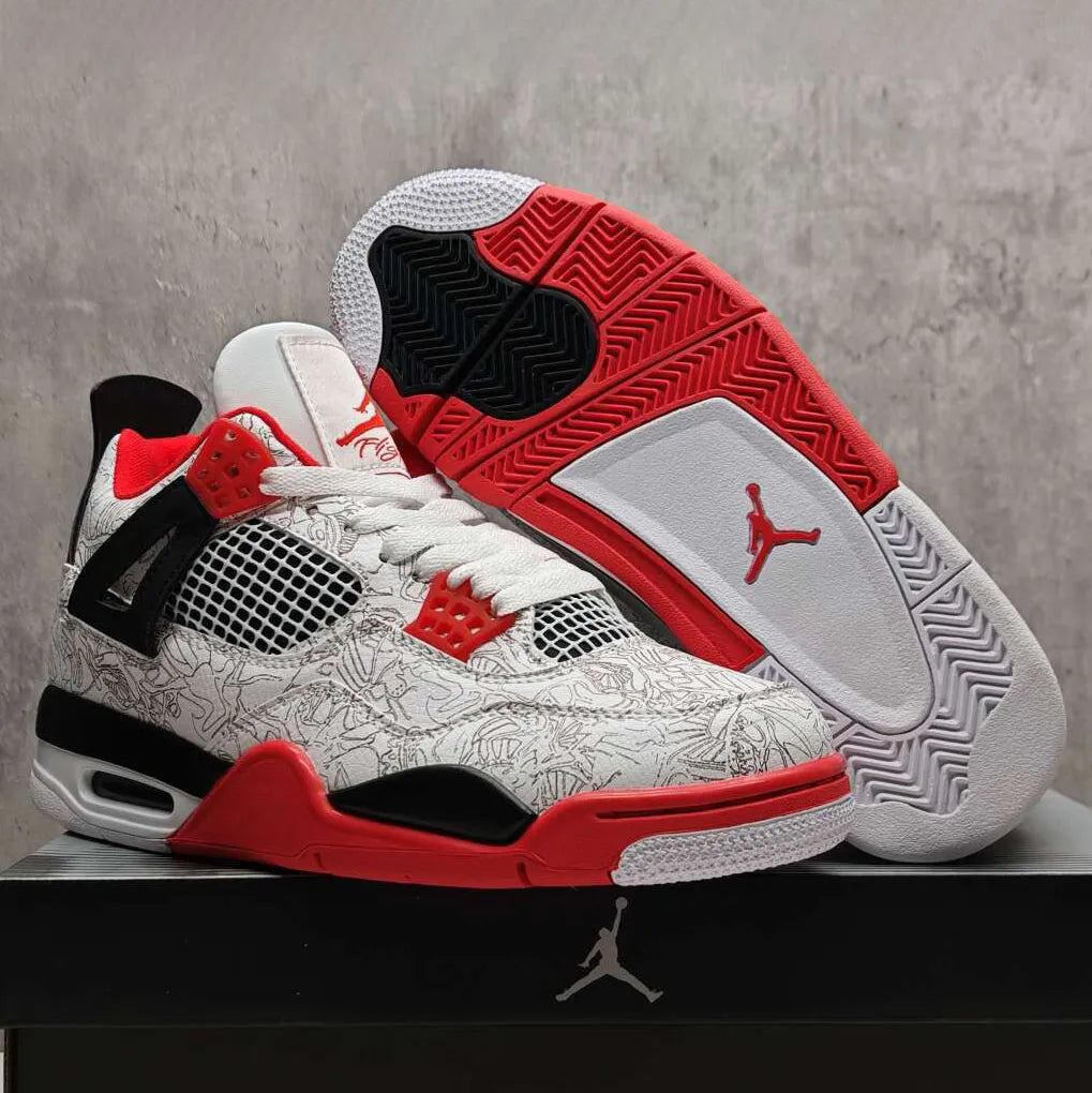 AJ 4 Retro "White Laser" Shoes Sneakers - nk0005251 image 4