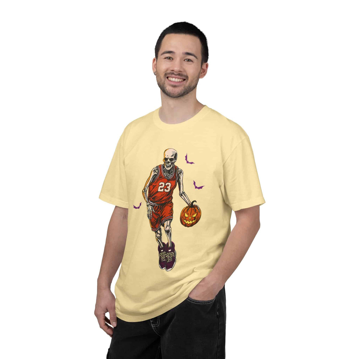 Halloween Basketball Unisex Garment-Dyed T-shirt image 22