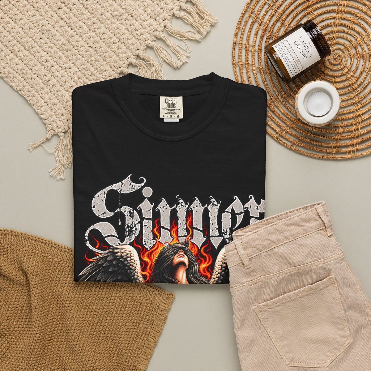 Sinner’s Flame Unisex Garment-Dyed T-shirt image 3