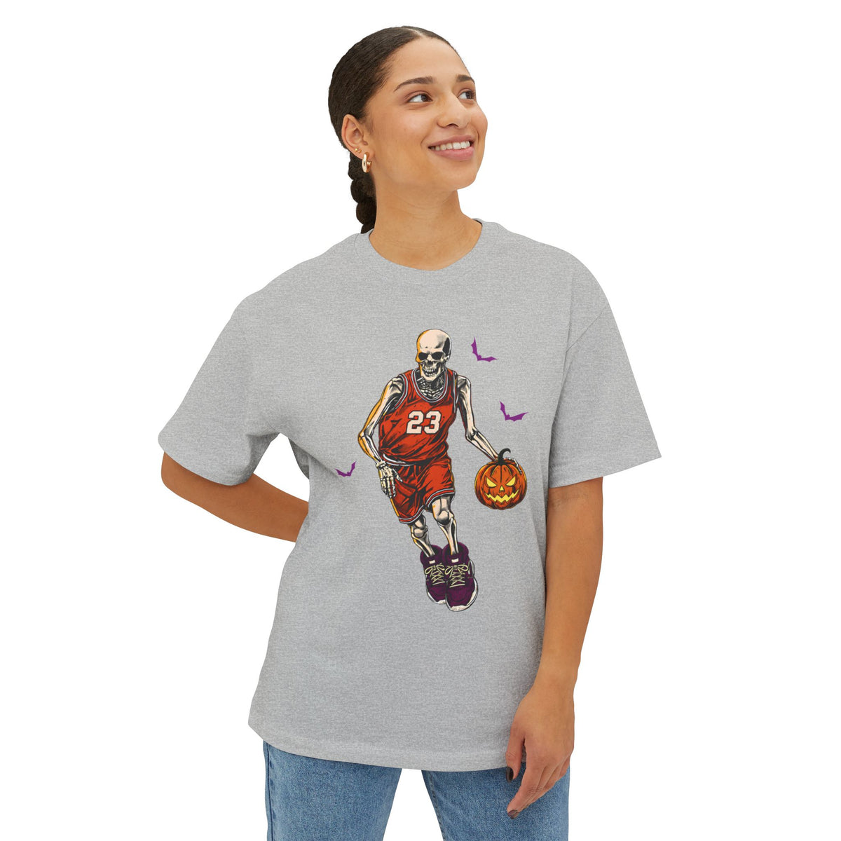Halloween Basketball Unisex Oversized Boxy Tee image 23
