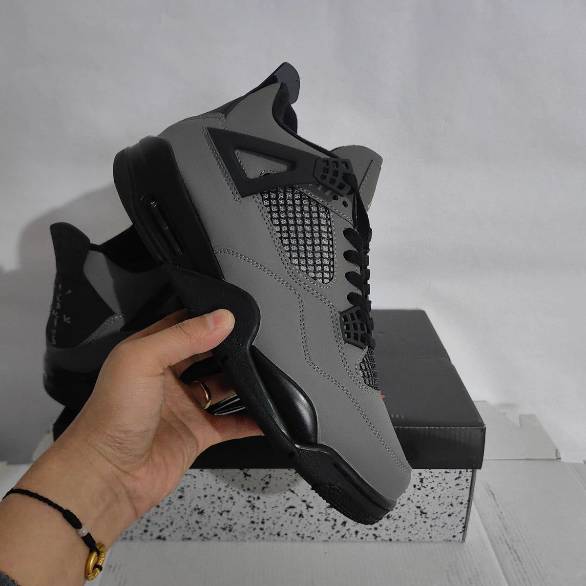AJ 4 x Travis Scott Retro Dark Grey Black Shoes Sneakers - nk0005039 image 5