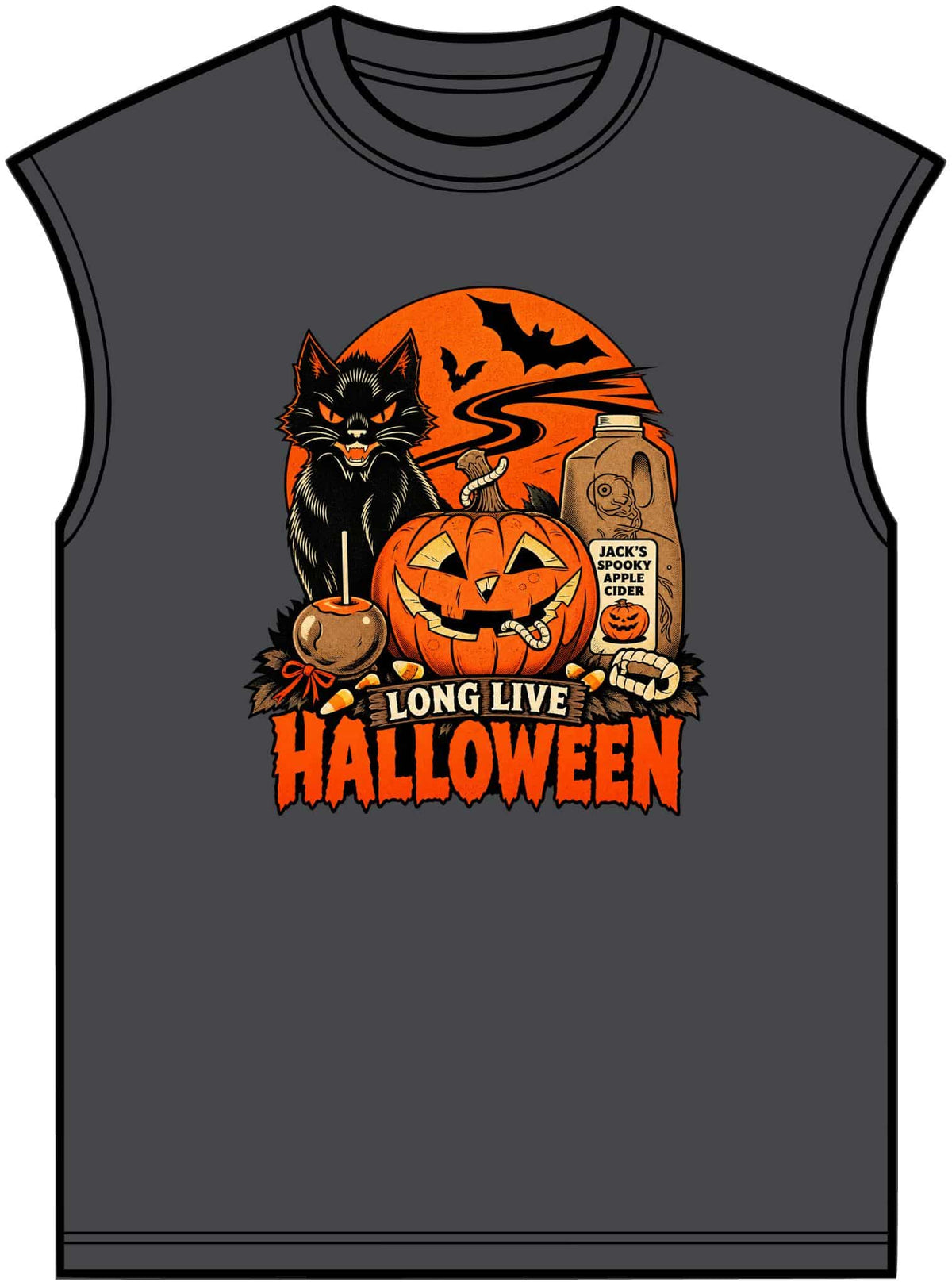 Midnight Cat Unisex Garment-Dyed Muscle Tee image