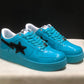 A Bathing Ape Bape Sta #1 Turquoise Blue Black Patent Leather Shoes Sneakers - nk0005515 image 5