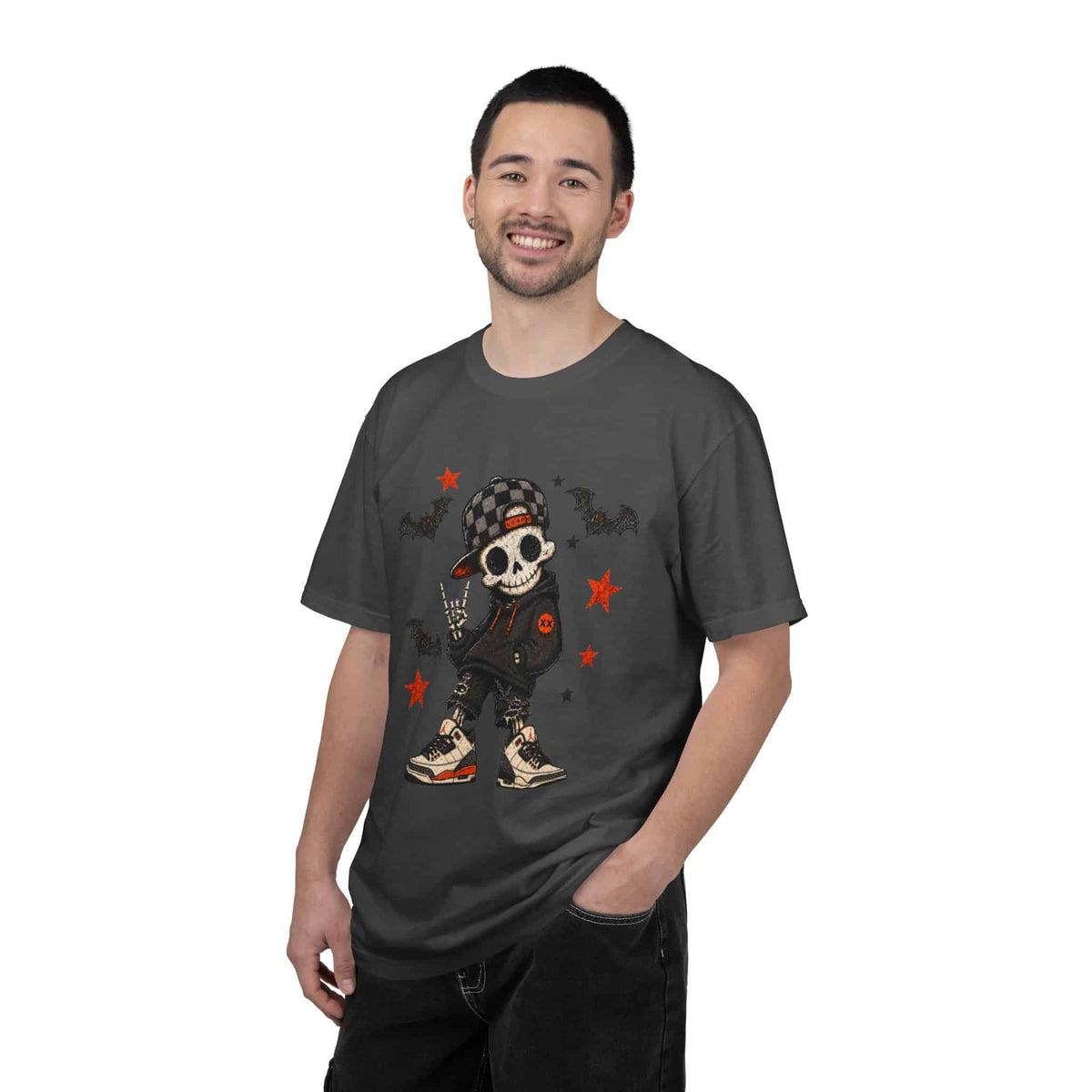 Boy Skeleton Halloween Unisex Garment-Dyed T-shirt image 88