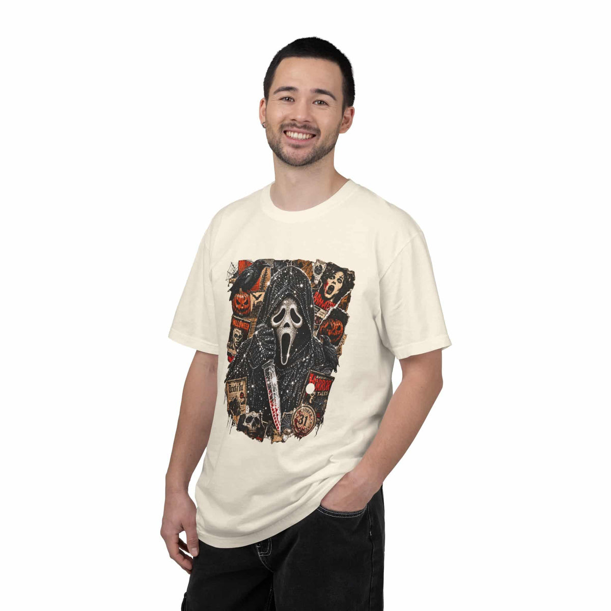 Halloween Horror Unisex Garment-Dyed T-shirt image 26