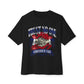 Graphic Print Unisex Oversized Boxy Tee - POD0037 - Black, 3XL image