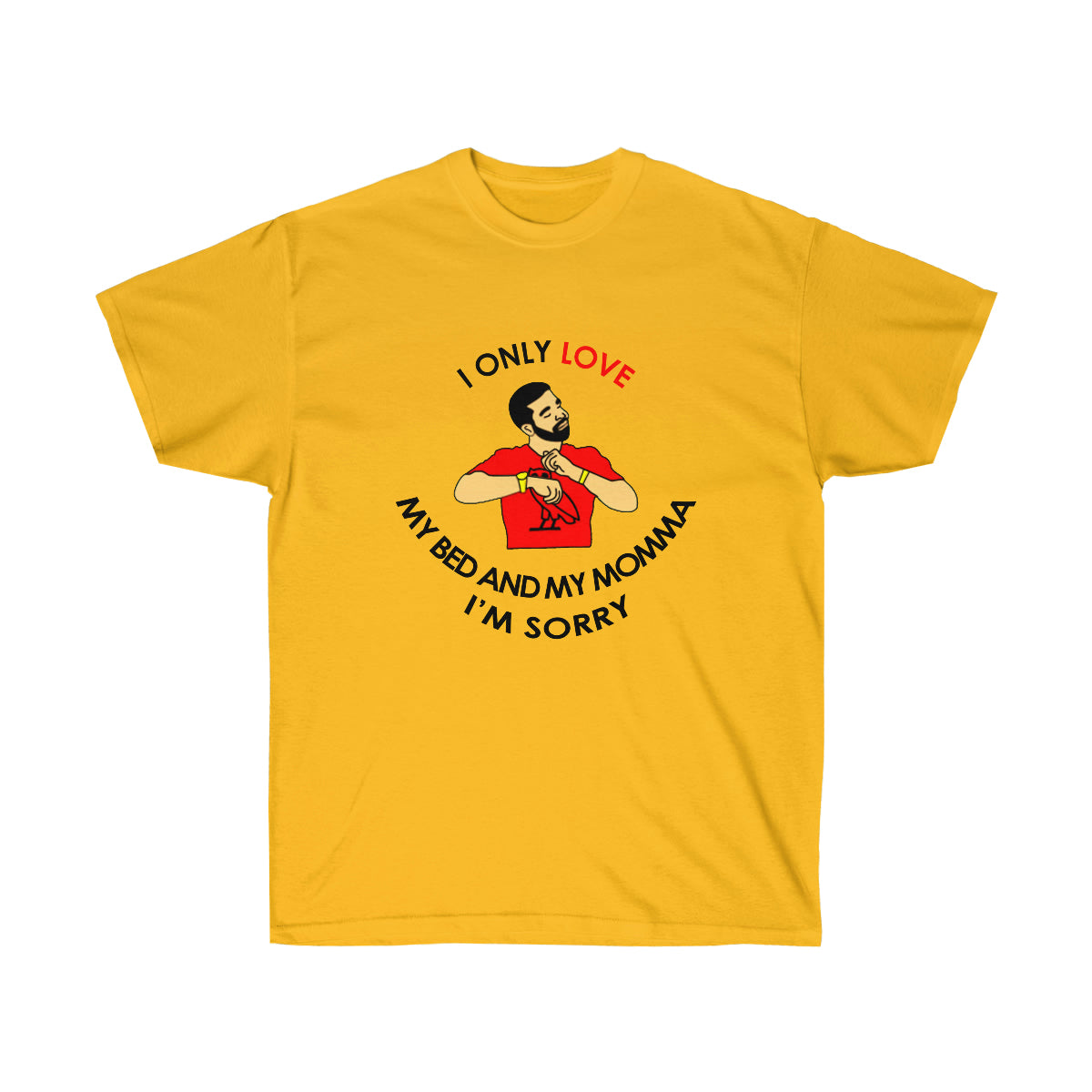 Rap My Bed and My Momma Men T-Shirt - Gold, M image