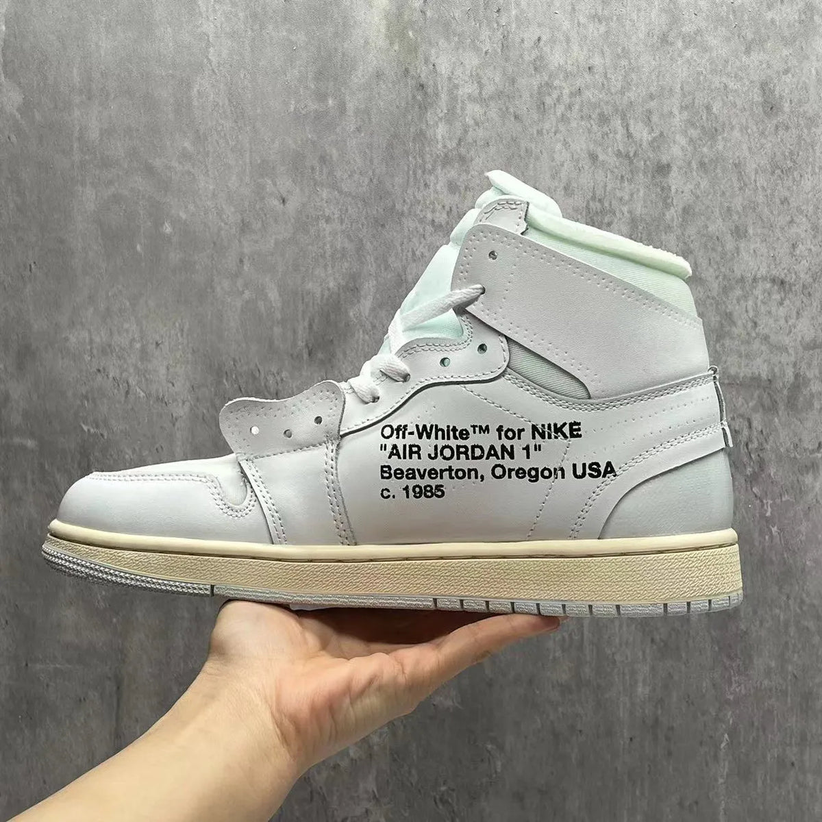 OW x AJ 1 High White Shoes Sneakers – nk0002621 image 9