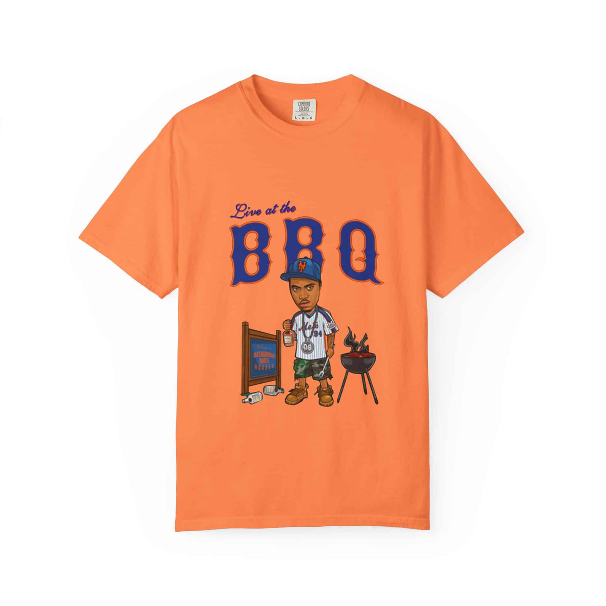 Rap Nas Live At The BBQ Unisex Garment-Dyed T-shirt image