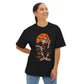 Retro Skater Skeleton Halloween Unisex Oversized Boxy Tee image 3