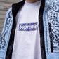 SUP Box Logo Zebra Blue Print T-Shirt in White - 515 - spm0000515 image 9
