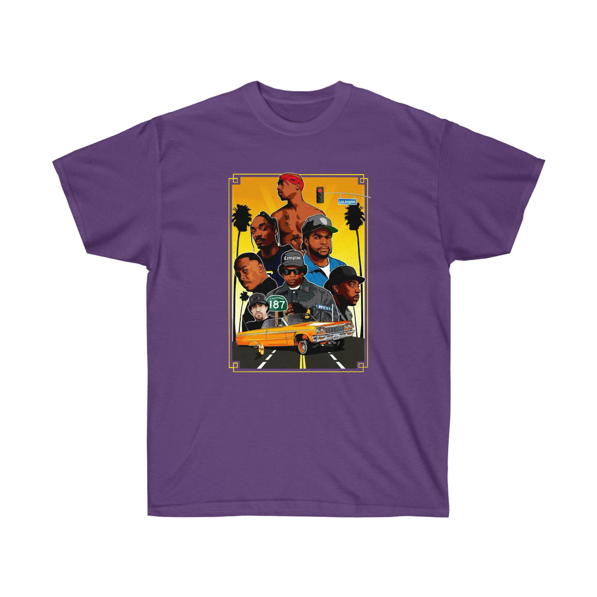 RAP 90's West Coast Legends Men Shirt - Purple, XL image