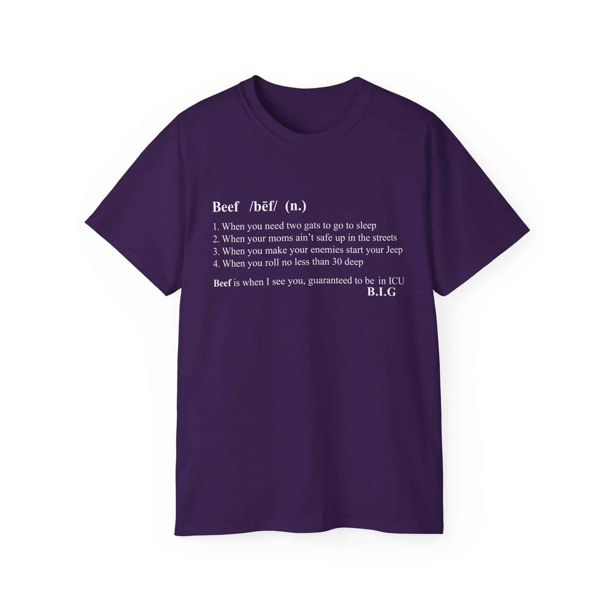 Beef Definition T-Shirt - M, Purple image