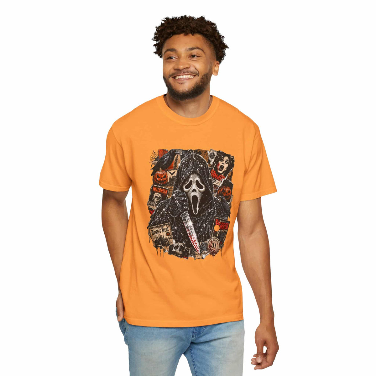 Halloween Horror Unisex Garment-Dyed T-shirt image 68