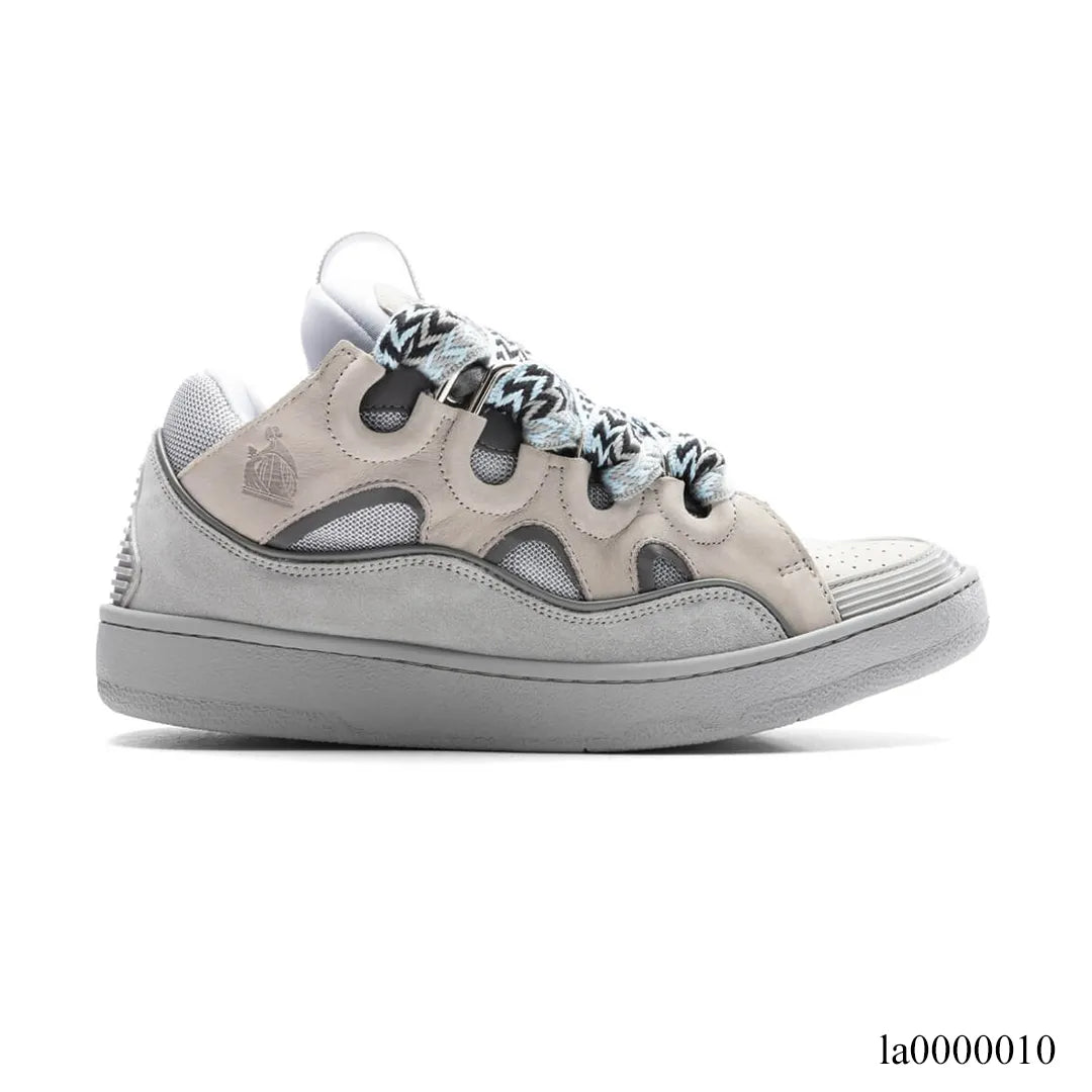 Lanvin Leather Curb Light Grey Blue Shoes Sneakers - la0000010 image 0