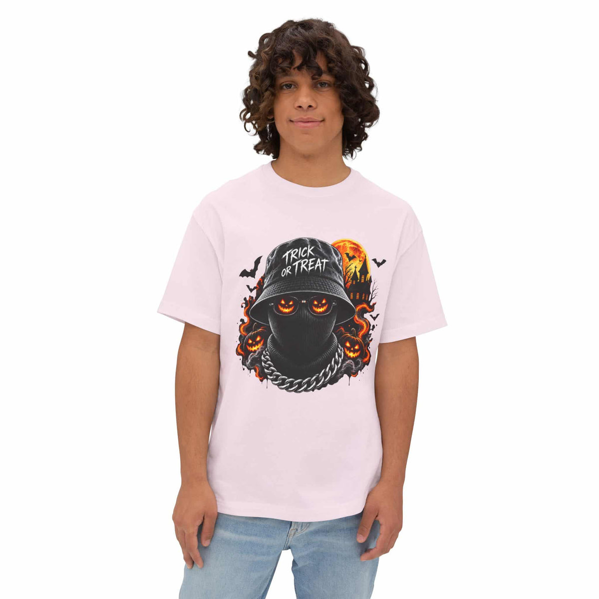 Spooky Streetwear Masked Unisex Oversized Boxy Tee image 8