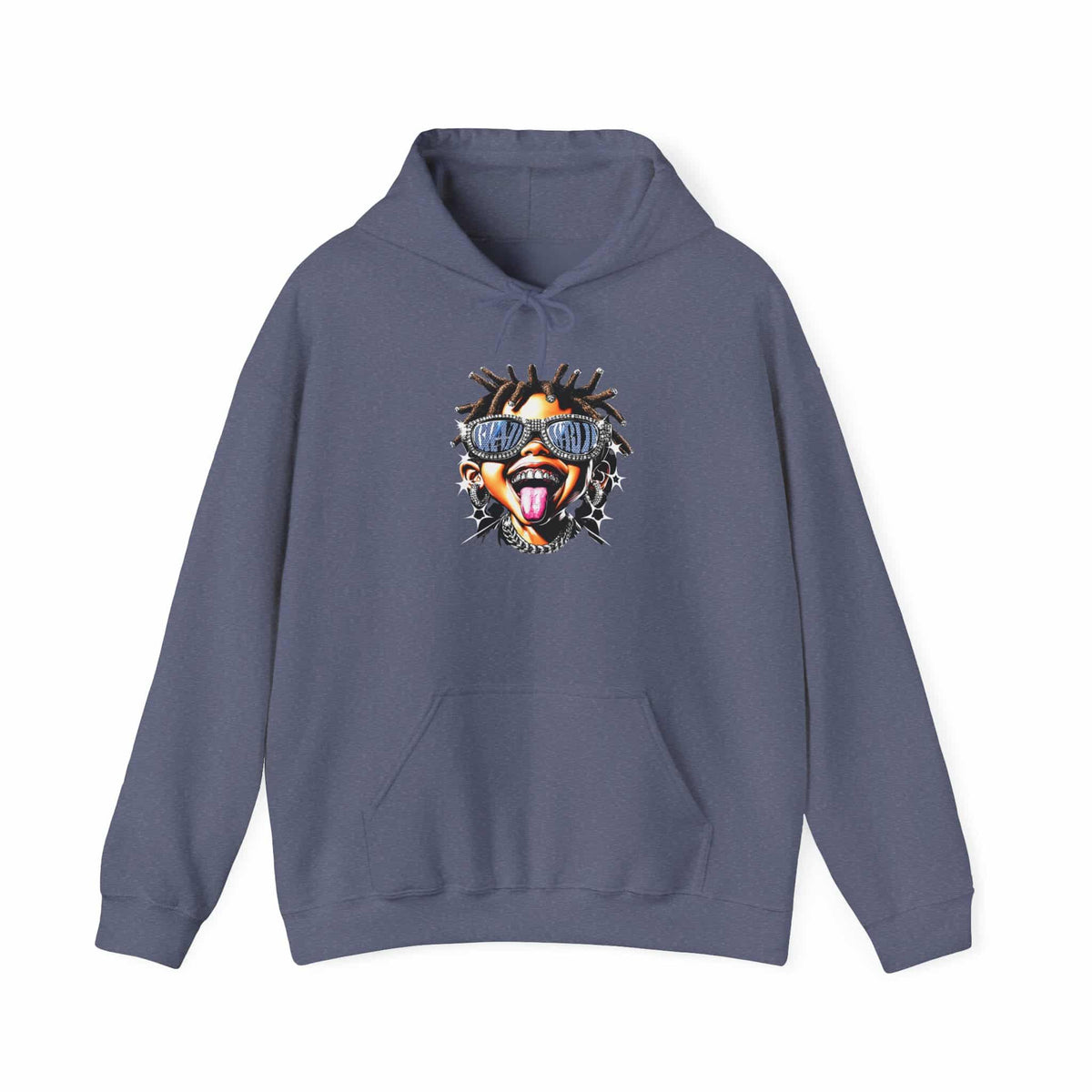 Diamond Drip Hooded Sweatshirt - L, Heather Navy image