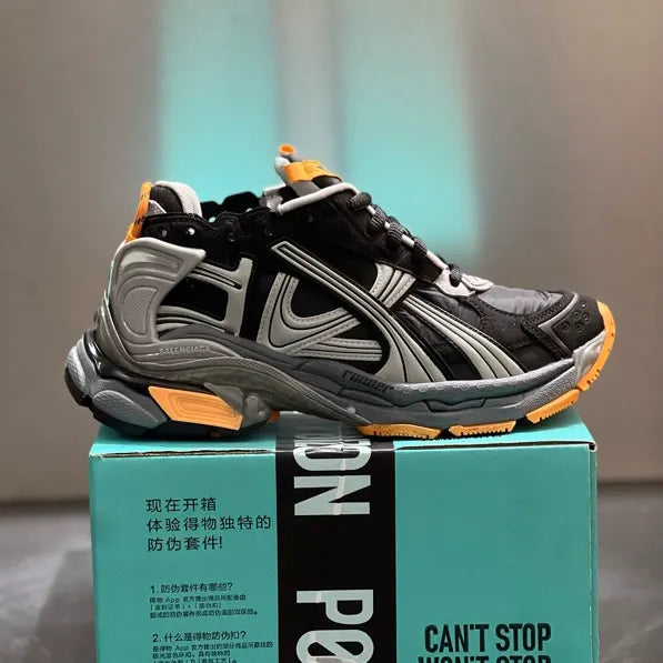 BLCG Runner Worn-Out Black Orange Fluo Shoes Sneakers - bl0000032 image 2