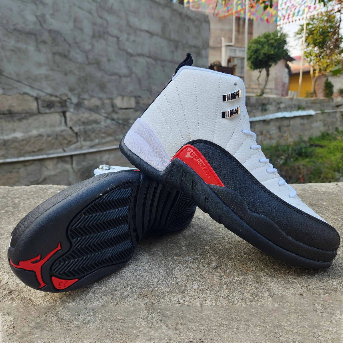 AJ 12 Red Taxi Shoes Sneakers - nk0003556 image 7