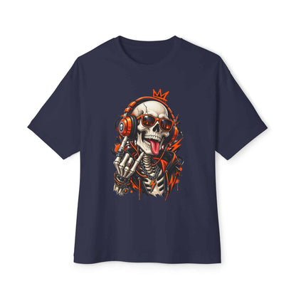 Neon Skull DJ Unisex Oversized Boxy Tee image 52