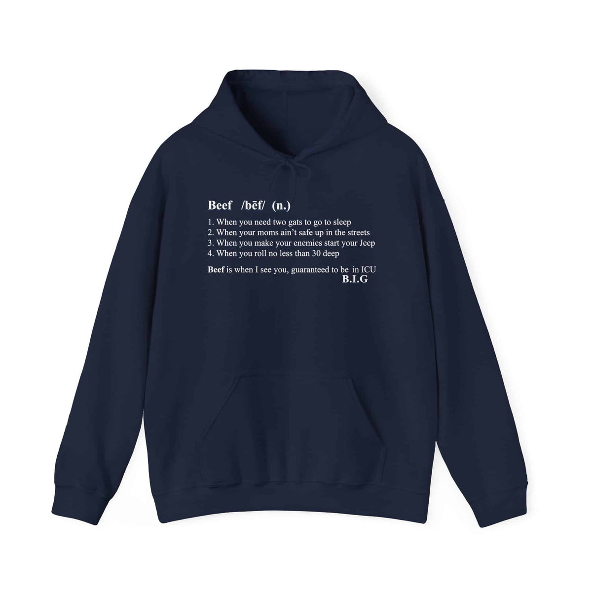Beef Definition Hooded Sweatshirt - L, Navy image