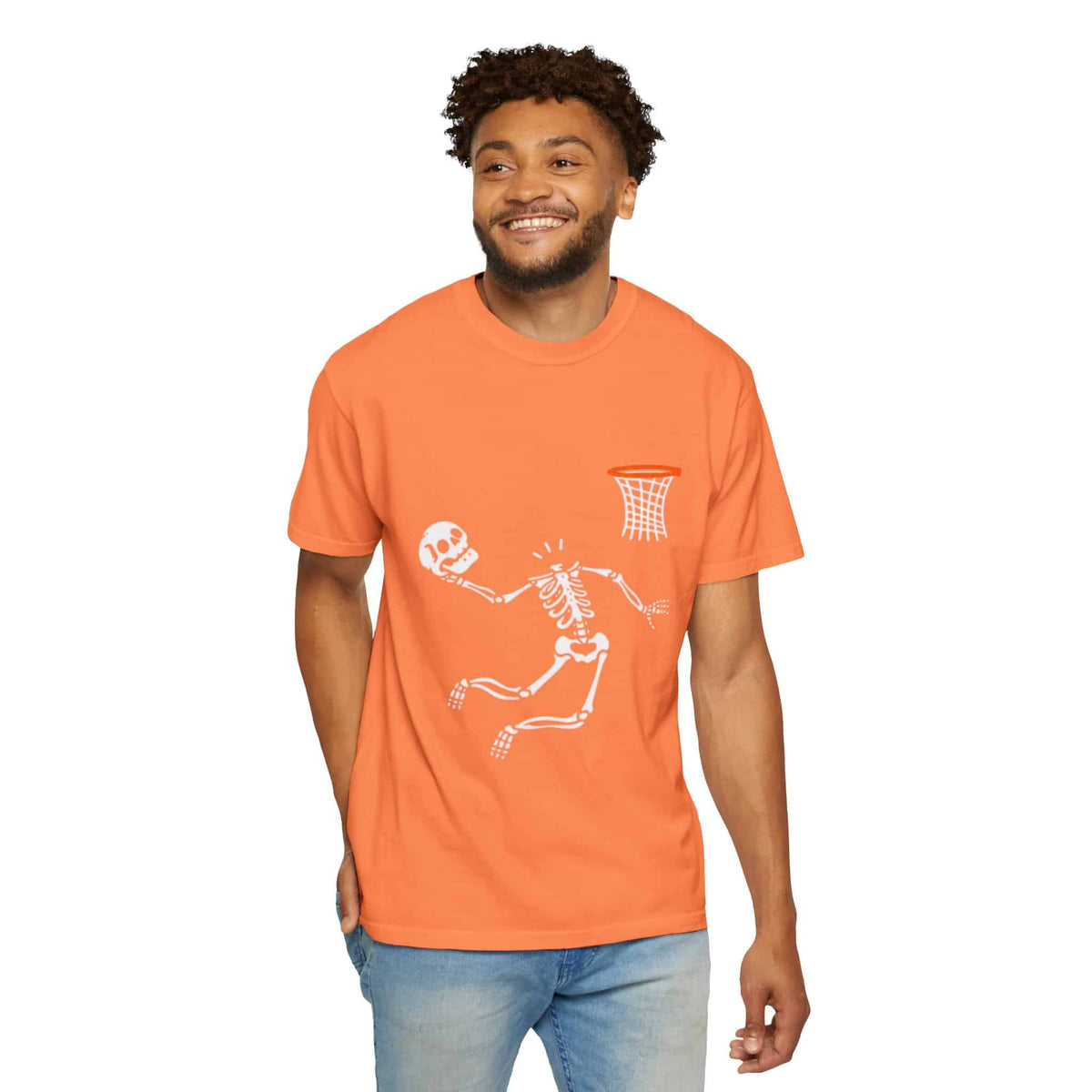 Halloween Basketball Skeleton Unisex Garment-Dyed T-shirt image 18