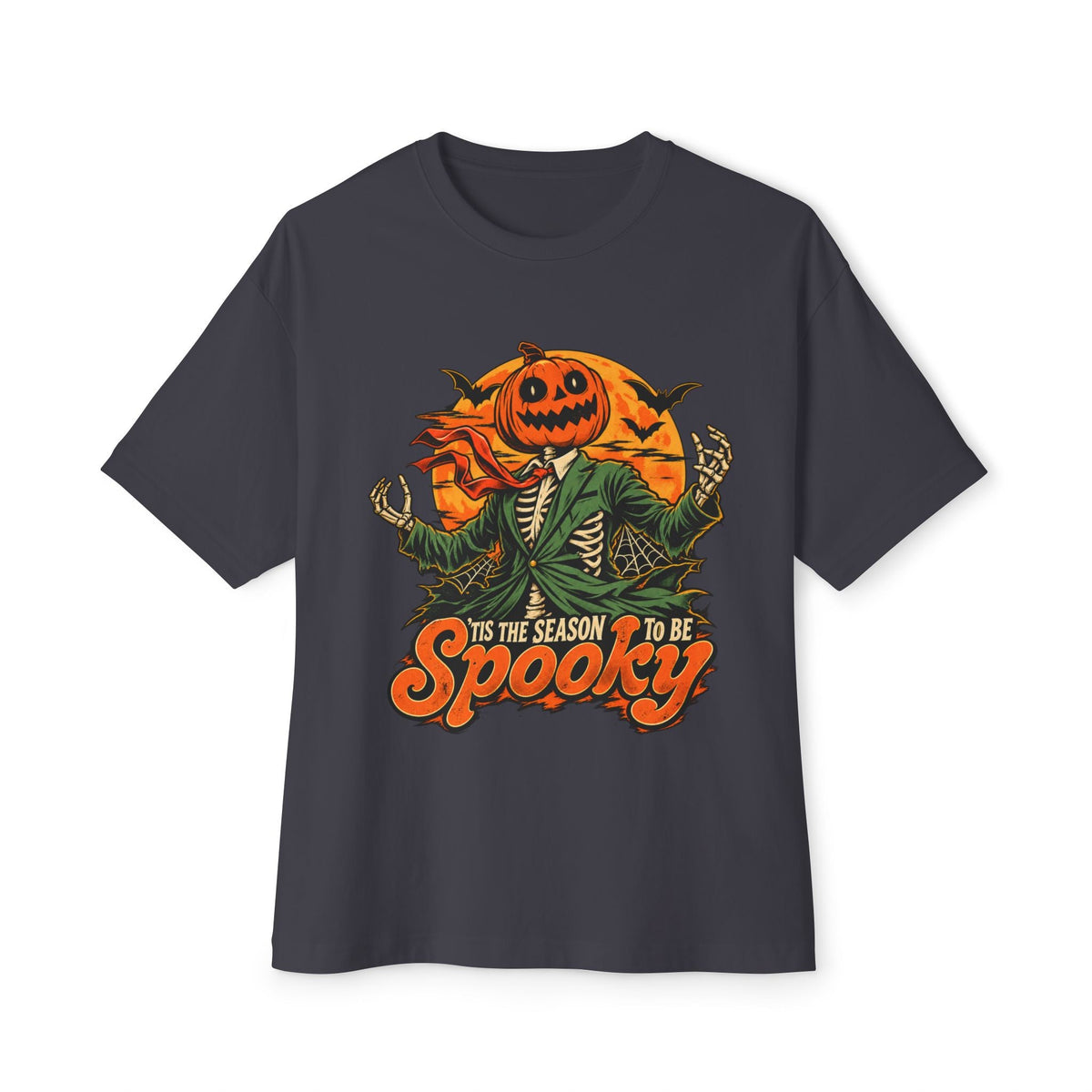 Spooky Season Unisex Oversized Boxy Tee - Dark Grey, S image