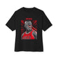 Graphic Print Unisex Oversized Boxy Tee - POD0032 - Black, M image