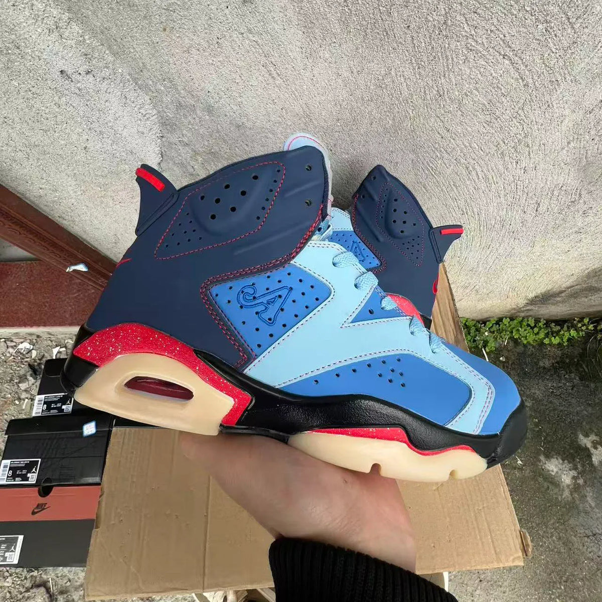 Awake NY x AJ 6 “Midnight Navy”/“Blueberry” Shoes Sneakers - nk0005225 image 2