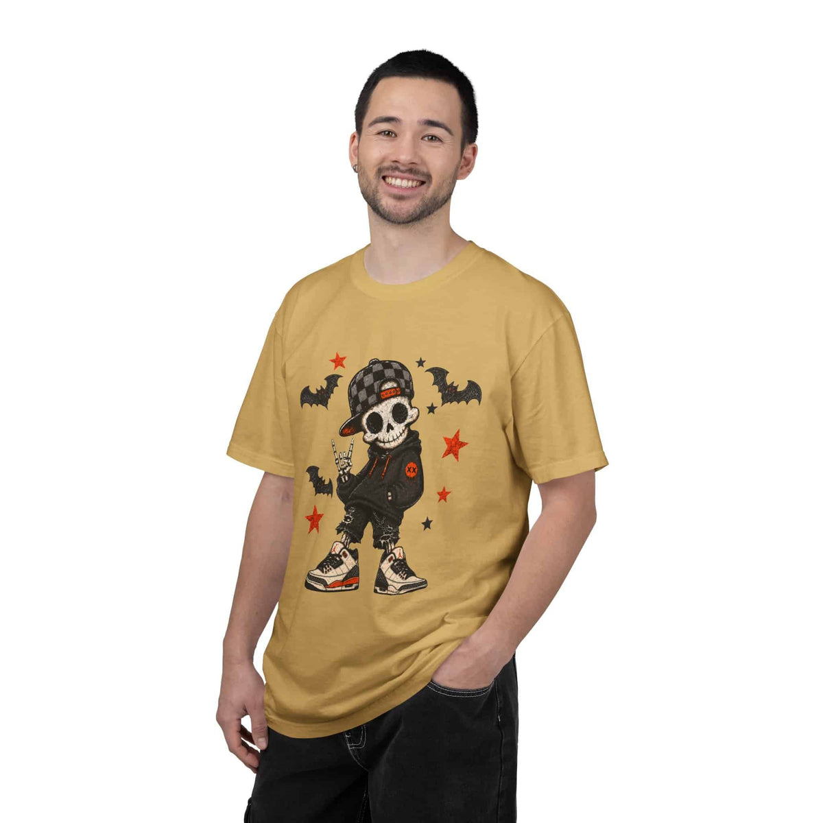 Boy Skeleton Halloween Unisex Garment-Dyed T-shirt image 39