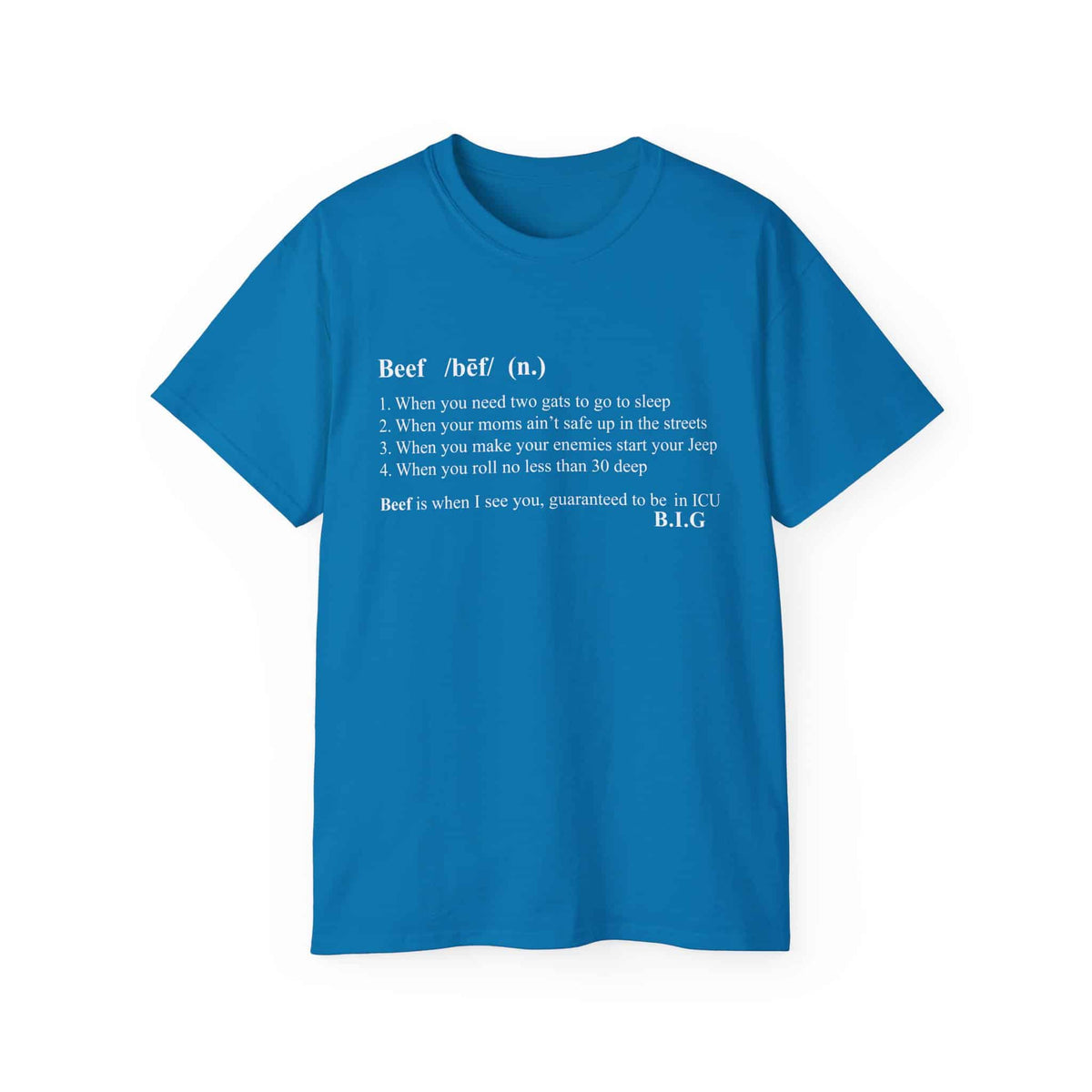 Beef Definition T-Shirt - S, Sapphire image