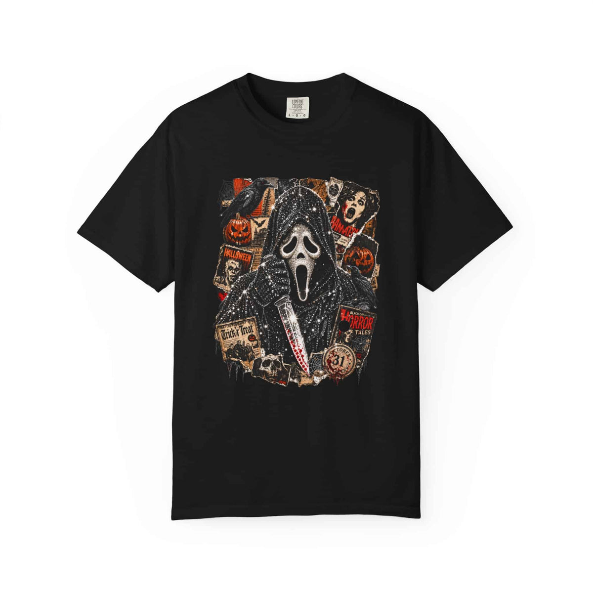 Halloween Horror Unisex Garment-Dyed T-shirt image