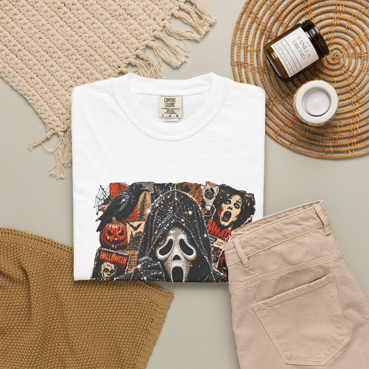 Halloween Horror Unisex Garment-Dyed T-shirt image 143