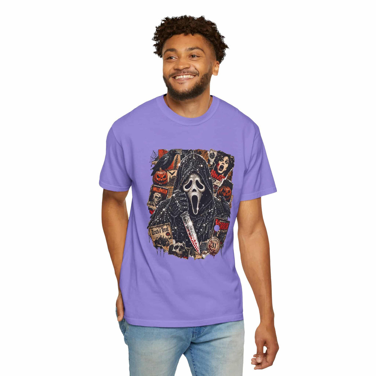 Halloween Horror Unisex Garment-Dyed T-shirt image 78