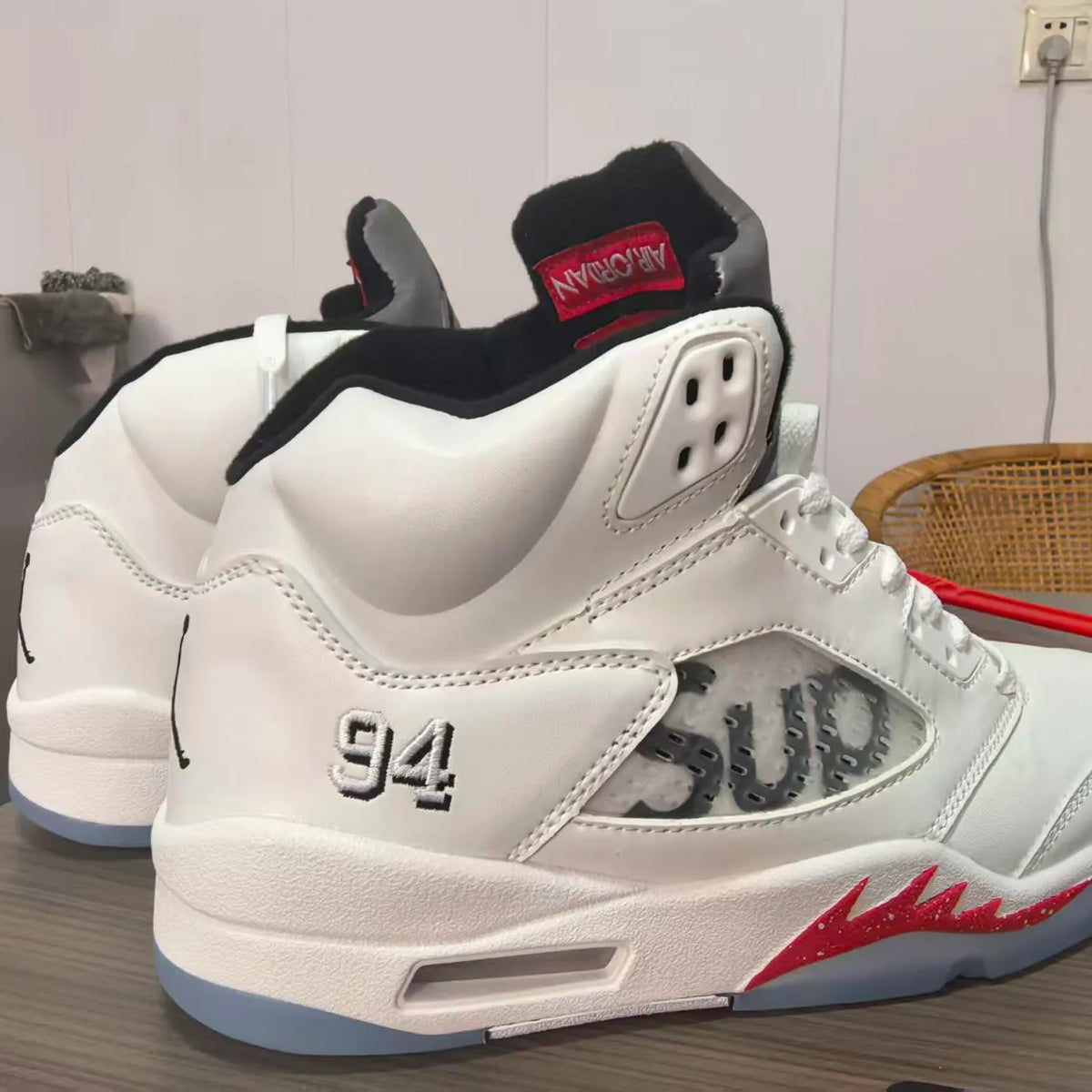 SUP x AJ 5 White Shoes Sneakers - nk0004701 image 7