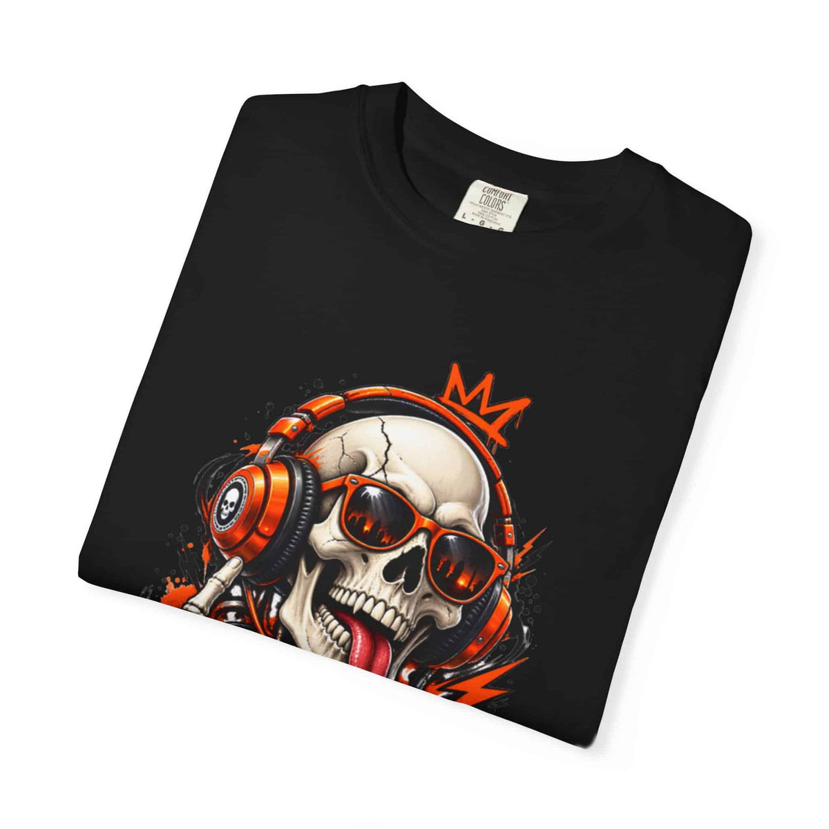 Neon Skull DJ Unisex Garment-Dyed T-shirt image 2
