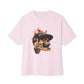 GOATED Skull Unisex Oversized Boxy Tee - Soft Pink, XS image