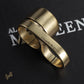McQueen Double Logo-Engraved Antiqued Ring – MCQ0013