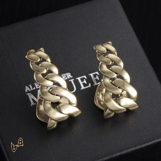 McQueen Chain-Shaped Hoop Earrings – MCQ0021
