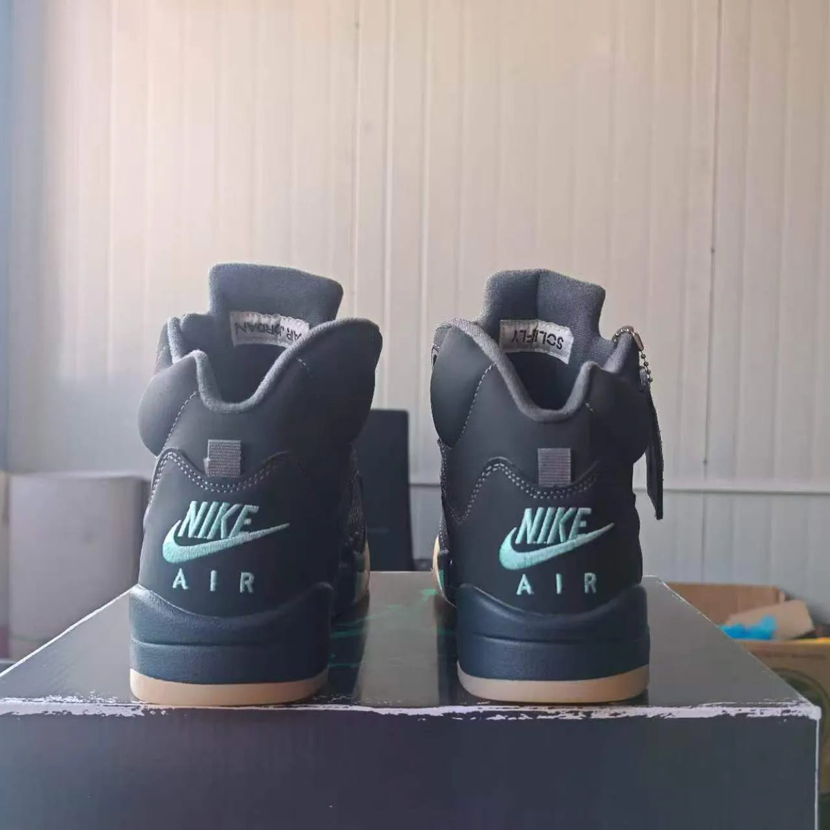Air Jordan  5 Retro SoleFly Black Aurora Green Shoes Sneakers - nk0005505
