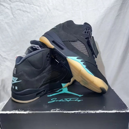 [PREMIUM] Air Jordan  5 Retro SoleFly Black Aurora Green Shoes Sneakers - nk0005505
