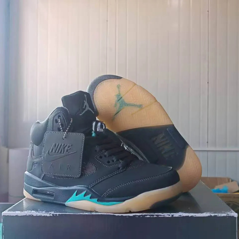 Air Jordan  5 Retro SoleFly Black Aurora Green Shoes Sneakers - nk0005505