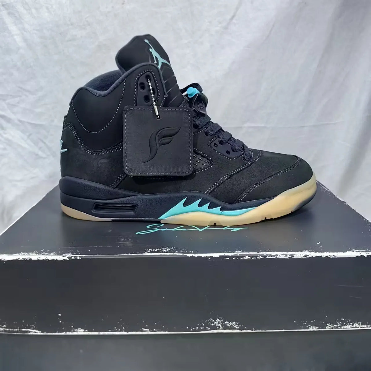 [PREMIUM] Air Jordan  5 Retro SoleFly Black Aurora Green Shoes Sneakers - nk0005505
