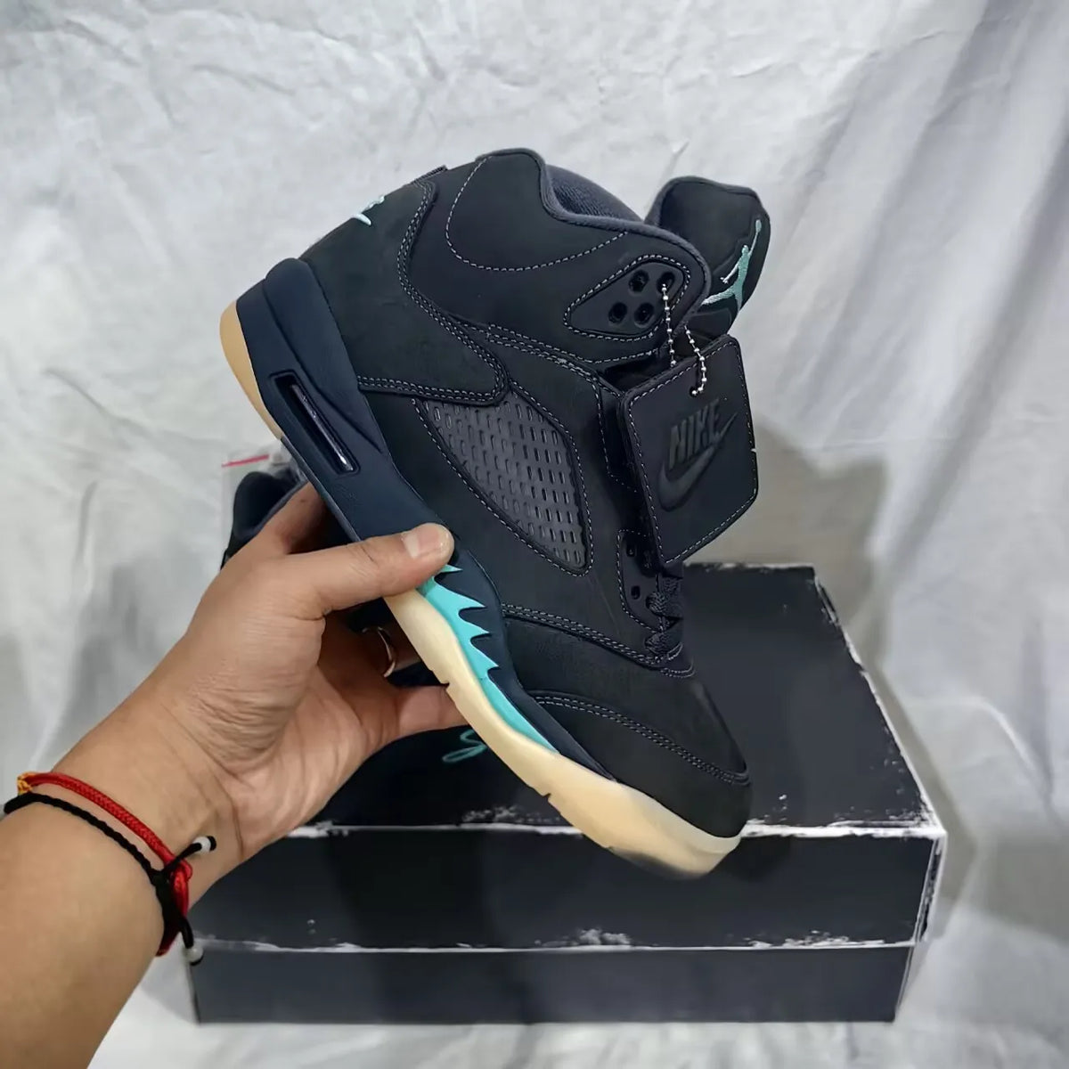 [PREMIUM] Air Jordan  5 Retro SoleFly Black Aurora Green Shoes Sneakers - nk0005505
