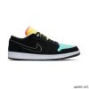 AJ 1 Low Black Aurora Green Laser Orange Shoes Sneakers - nk0001452