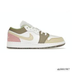 AJ 1 Low Pastel Grind Vivid Green Shoes Sneakers - nk0001987