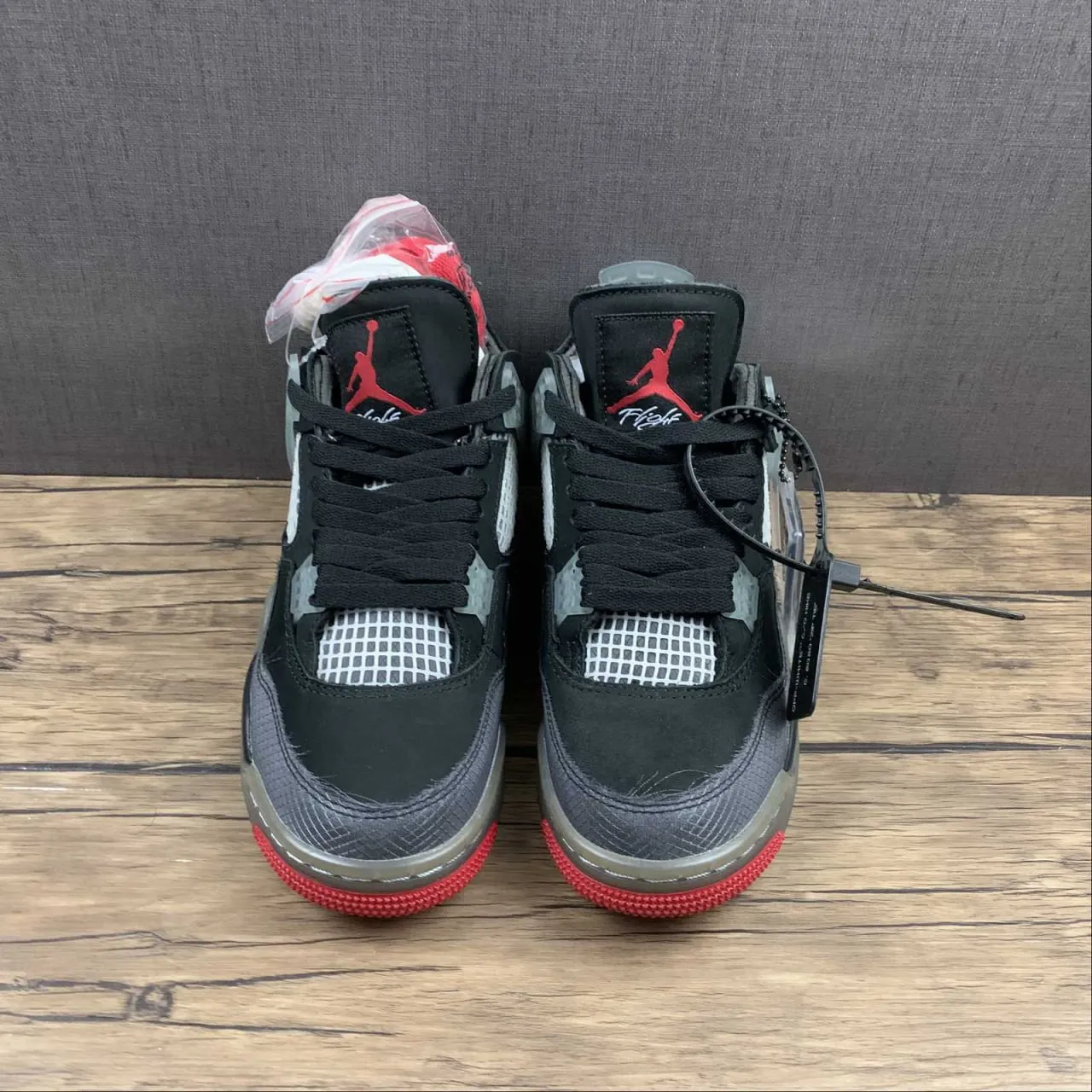OW x AJ 4 Bred Shoes Sneakers – nk0000829 - Image 7