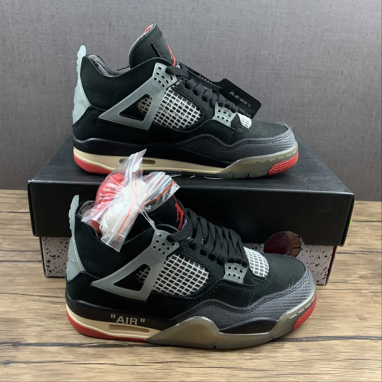 OW x AJ 4 Bred Shoes Sneakers – nk0000829 - Image 9