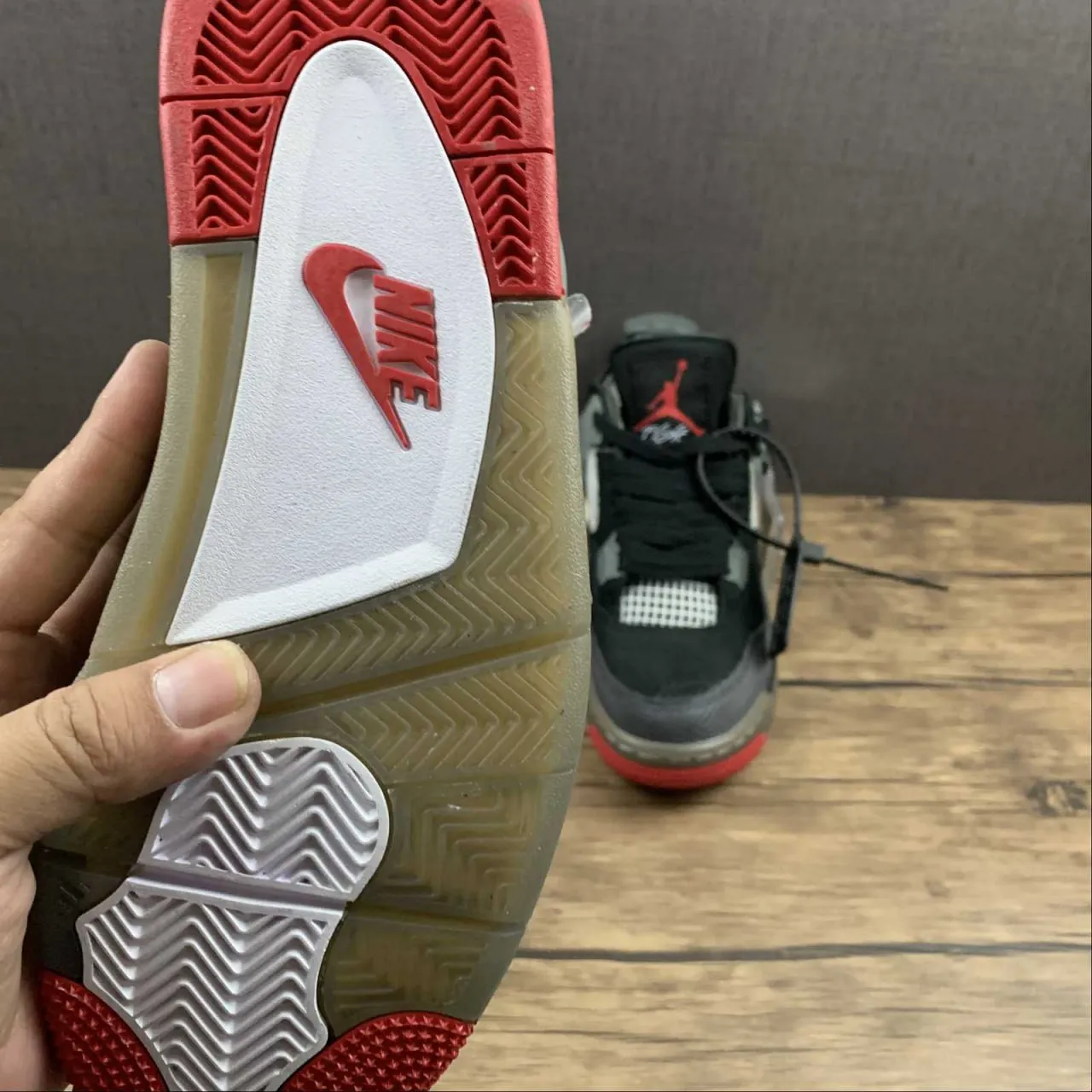 OW x AJ 4 Bred Shoes Sneakers – nk0000829 - Image 11